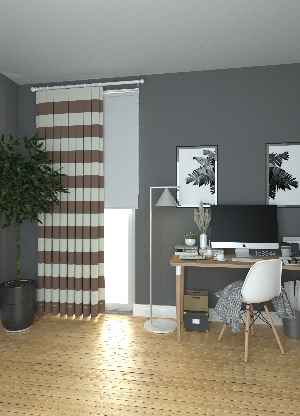 Dökümlü Kumaştan Tüm Odalara Vizon Düz Bantlı Baskılı Fon Perde 1. Kalite